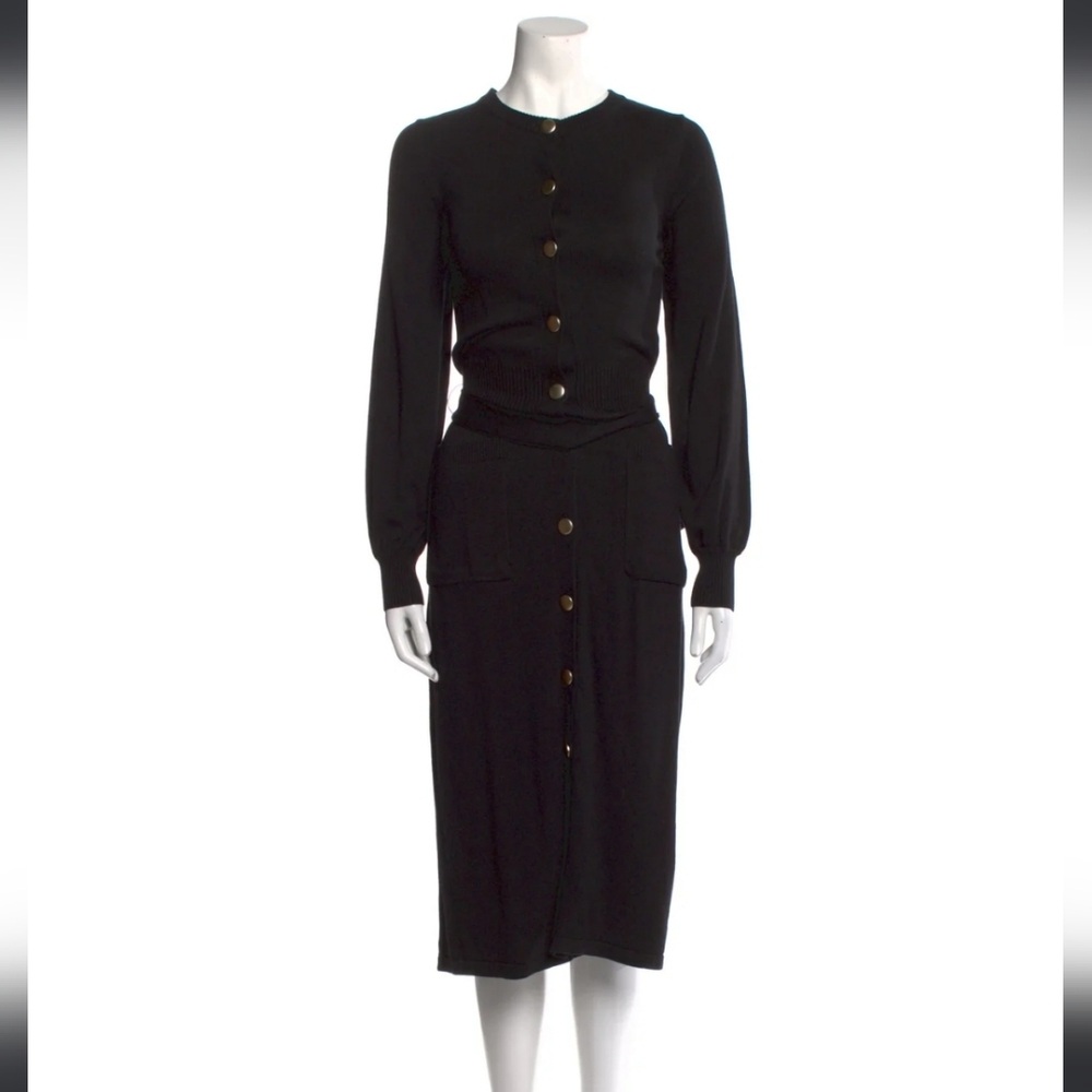 Who What Wear Long Sleeve Black Button Midi Dress XL